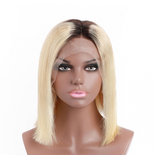 HAIRCC Short Bob Wigs Blonde Lace Front Remy Human Hair Wigs 13x4 Pre Plucked