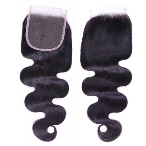 Body Wave Human Hair 4x4 Lace Closure Free Part Middle Part Three Part Evova Hair