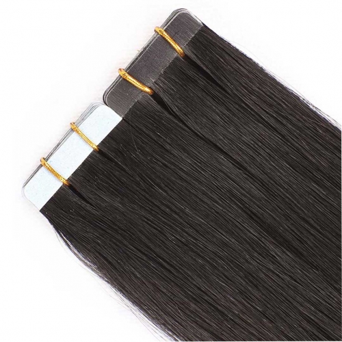 Remy Human Hair Tape In Extensions Natural Black #1b 20pcs HAIRCC Hair