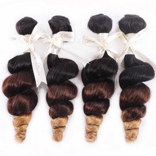 Ombre Hair Weave Loose Wave 4 Bundles Good Quality HAIRCC Remy Hair
