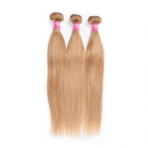 Silky Straight Honey Blonde Hair Weave 3 Bundles Soft HAIRCC Remy Hair