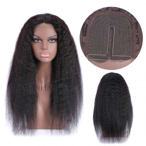 10in-28in T Part Lace Front Human Hair Wig Yaki Straight HAIRCC Cheap Lace Frontal Wigs