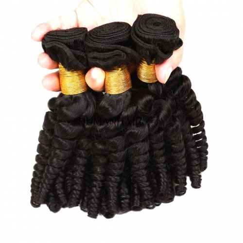 Funmi Curl Hair Bundles 4 Pieces Brazilian Loose Wavy Human Hair Weft Bouncy Evova Hair