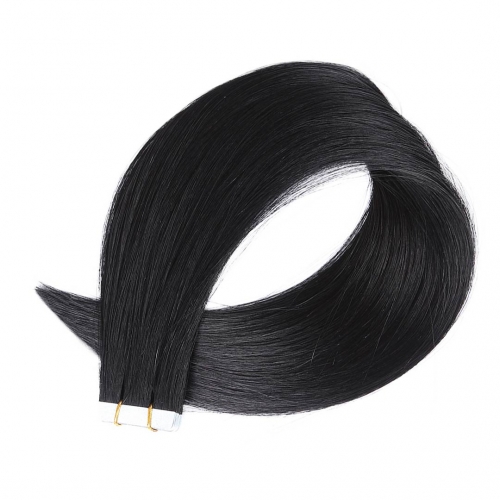 Tape In Extensions Jet Black #1 Virgin Remy Human Hair 20pcs EBBA Hair