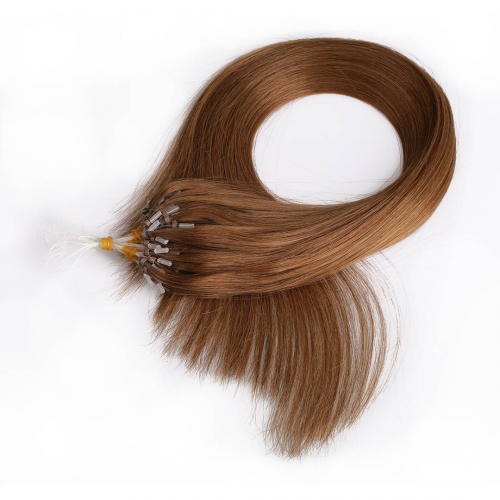 Dark Brown #4 Micro Loop Ring Hair Extensions 100 Strands HAIRCC Remy Human Hair Extensions
