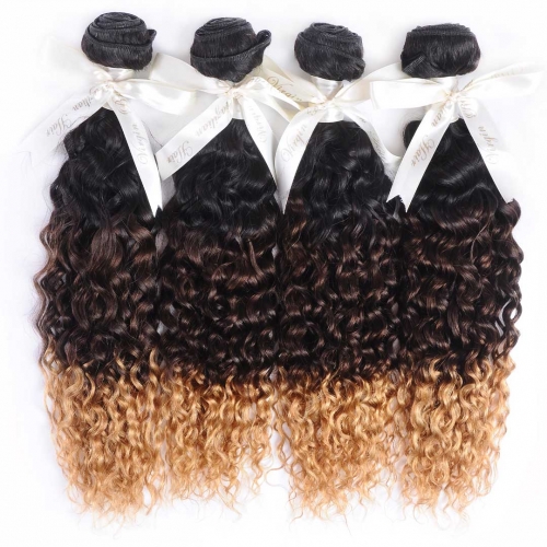 Cheap Ombre Curly Hair Weave 4 Bundles Good Quality HAIRCC Remy Hair