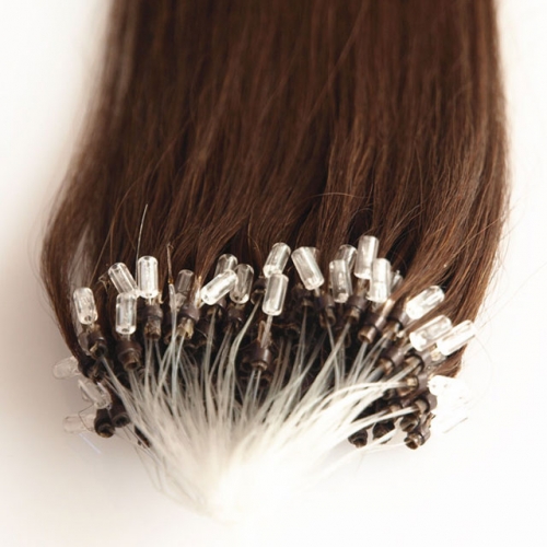 Darkest Brown #2 Micro Loop Ring Hair Extensions 100 Strands HAIRCC Remy Human Hair Extensions