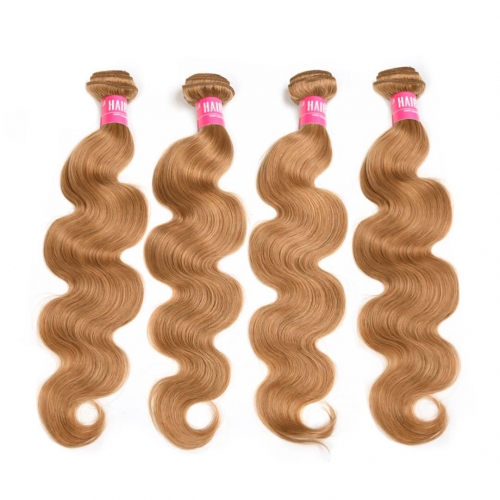 Honey Blonde Remy Hair Weave 4 Bundles Body Wave Thick HAIRCC Hair