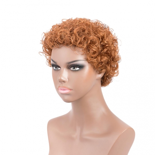 Blonde Human Hair Wigs Short African American Wigs Evova Machine Made Non Lace Wigs