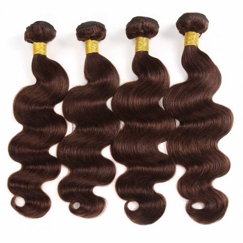 Brazilian Darkest Brown Hair Weave Body Wave 4 Bundles Thick Human Hair Weft Soft Evova Hair